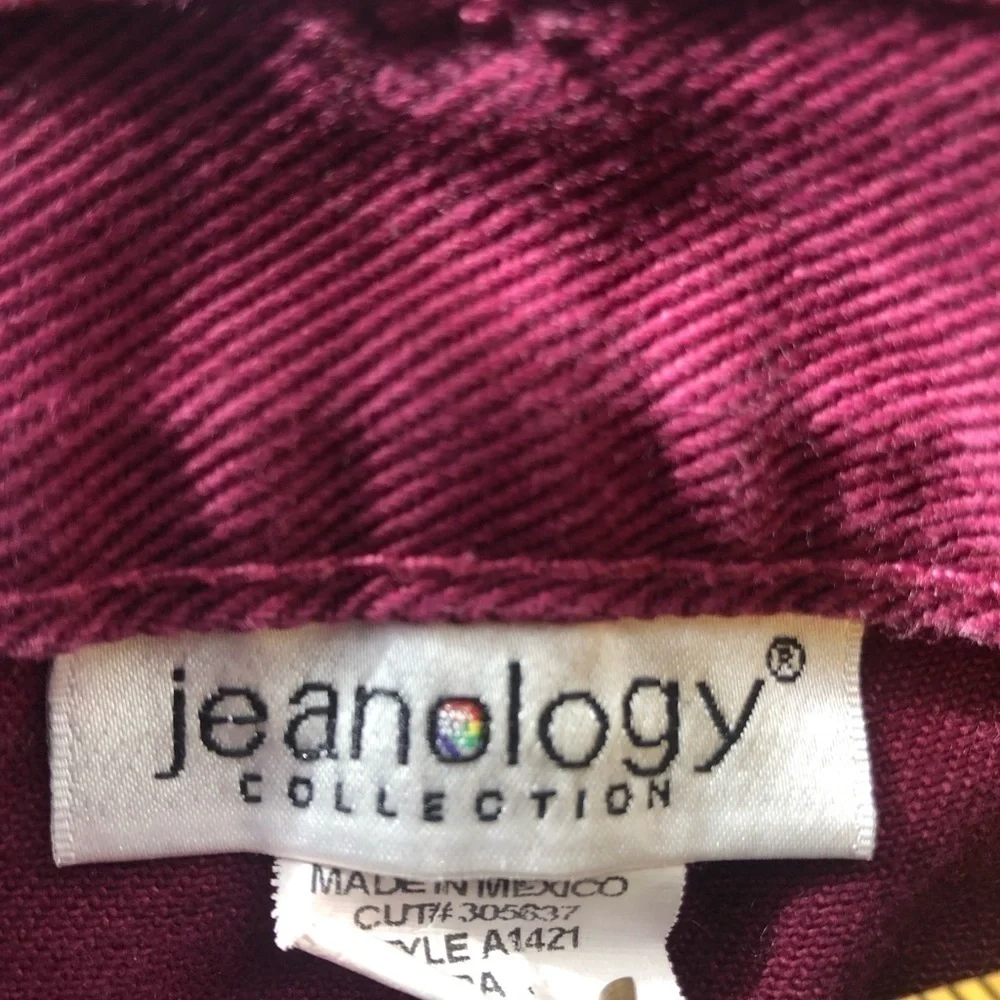 𝅺JEANOLOGY Burgundy Jeans long boot cut pants size 14‎   #p1005 - Picture 8 of 8
